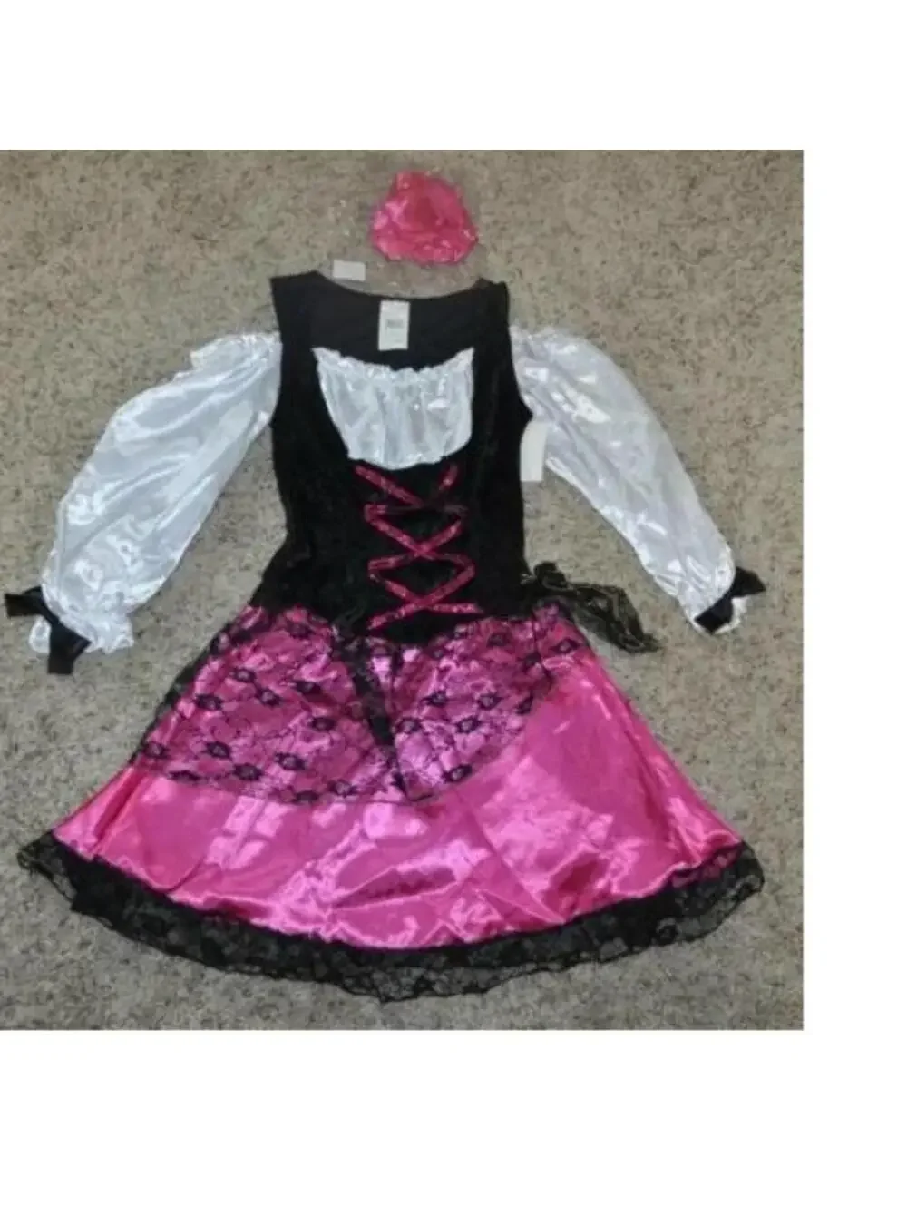 Pirate & Make-Up Halloween Costume 7/9 Caribbean Pink Dress 3 Pc Junior Teen